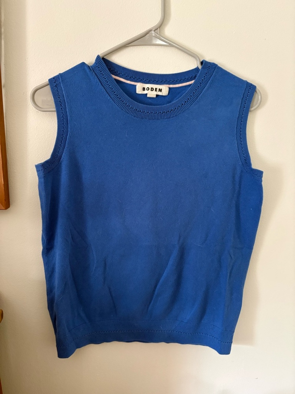 Boden Sleeveless Knit Sweater Vest in Cobalt Blue Cute Academic or Preppy Vibe